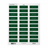 Étiquette Moderne Plaine Élégante Forêt Unique Vert (Feuille entière)
