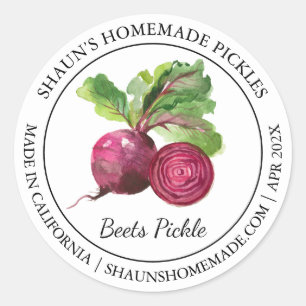 Étiquette moderne pour pickles de betteraves