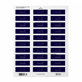 Étiquette Moderne Professionnel Minimaliste Bleu Simple (Feuille entière)