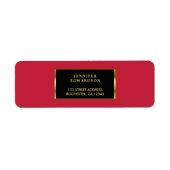 Étiquette Moderne professionnel or noir cardinal rouge (Devant)