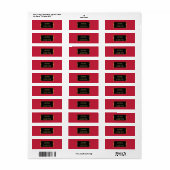 Étiquette Moderne professionnel or noir cardinal rouge (Feuille entière)