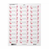 Étiquette Moderne Romantique Botanique Chic Fleurs roses (Feuille entière)