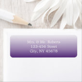 Étiquette moderne romantique été lilac ombre violet mariage (En situation)