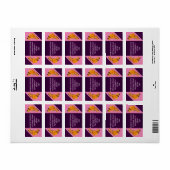 Étiquette Moderne rose violet Floral Boho Esthétique Trindy (Feuille entière)