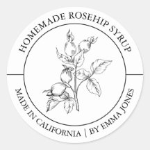Étiquette moderne Rosehip