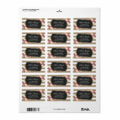 Étiquette Moderne Rustique Chic Burlap Stripes Floral (Feuille entière)
