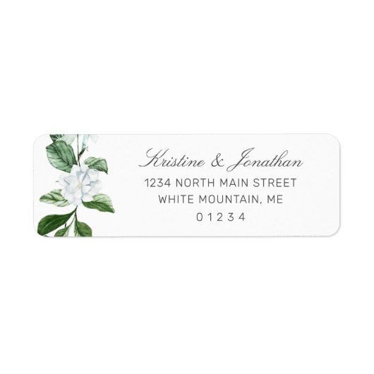 Étiquette Moderne Sage Green Wreath Floral Adresse de retour (Devant)