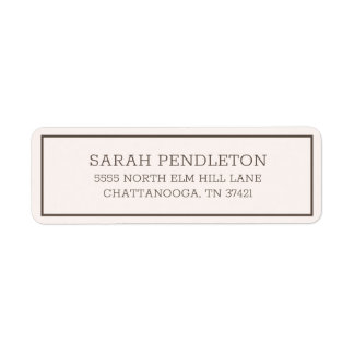 Étiquette Moderne Simple Cream Brown