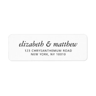 Étiquette Moderne simple élégant Mariage Chic Adresse de ret
