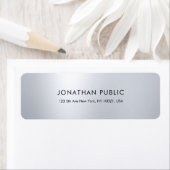 Étiquette Moderne simple élégant Silver Look Adresse de reto (En situation)