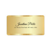 Étiquette Moderne Simple Élégante Calligraphie Script Nom Or (Devant)