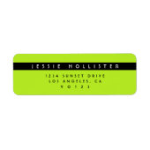 Étiquette Moderne Simple Lumineuse Lime Vert Adresse de reto (Devant)