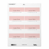 Étiquette Moderne Simple Template Rose Pâle Blanc Élégant (Feuille entière)