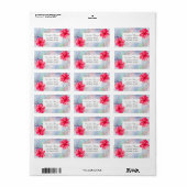 Étiquette Moderne Tropical ,Hibiscus Opal (Feuille entière)