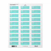 Étiquette Moderne Turquoise Bleu Branché Diamant Arc (Feuille entière)