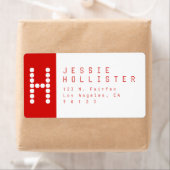 Étiquette Moderne unique | Adresse de retour rouge et blanc (En situation)