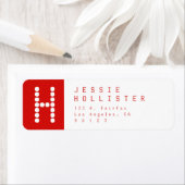 Étiquette Moderne unique | Adresse de retour rouge et blanc (En situation)