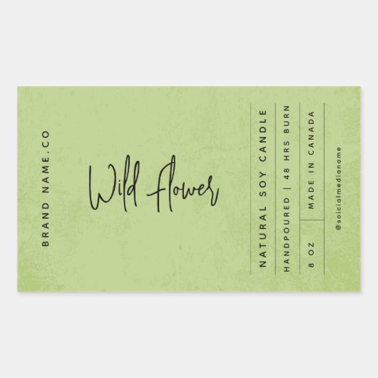 Étiquette moderne vert rustique (Devant)