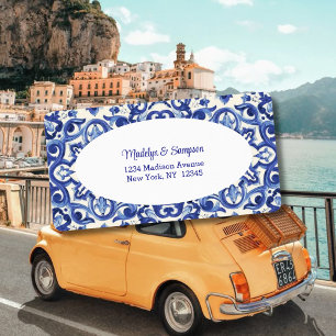 Étiquette Moderne vie italienne bleue La Dolce vita