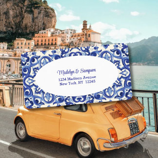 Étiquette Moderne vie italienne bleue La Dolce vita