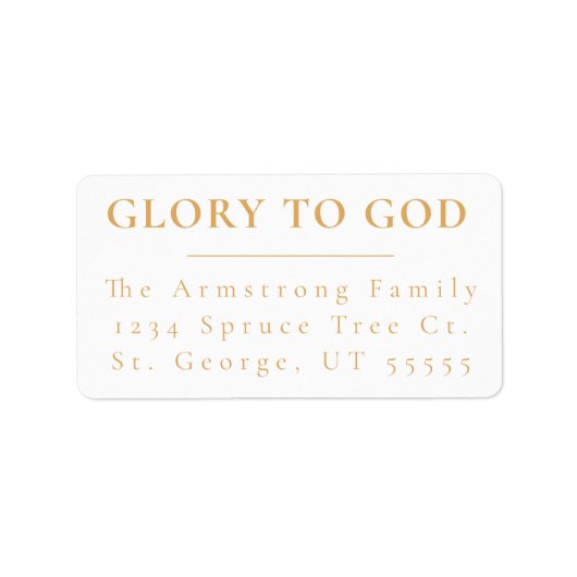 Étiquette ModernGold Religieux Noël Adresse de retour (Devant)