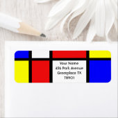 Étiquette Modernisme Rouge Bleu Jaune Blanc Abstrait primair (En situation)