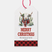 Étiquette modifiable à carreaux de Noël occidental (Devant)