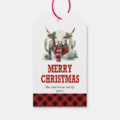Étiquette modifiable à carreaux de Noël occidental (Dos)