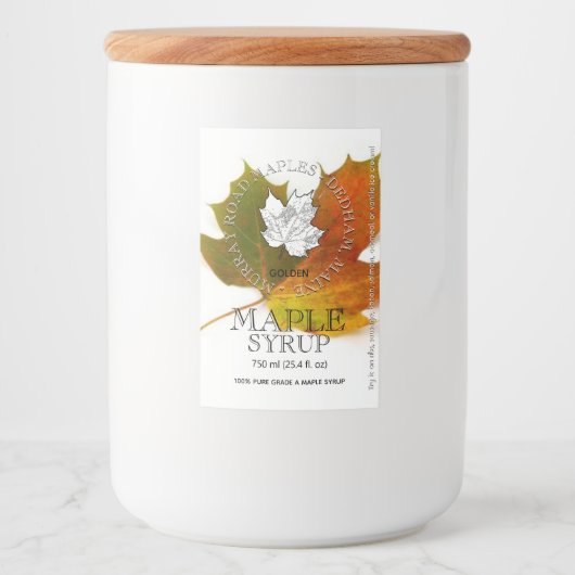 Étiquette modifiable au sirop d'érable (feuille d' (Devant)