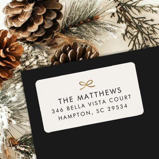 Étiquette Moins moderne Faux Foil Bow Adresse de retour