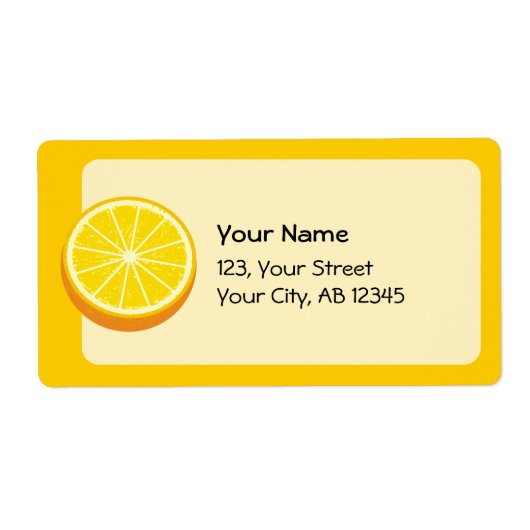 Étiquette Moitié orange (Devant)