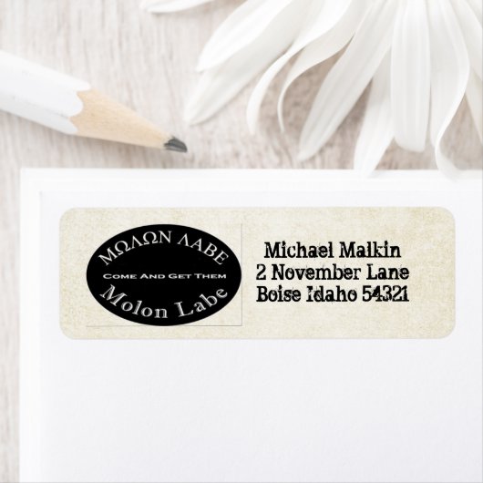 Étiquette Molon Labe Venez leur citer (En situation)