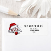 Étiquette Mon joli petit chiot Joyeux Noël (En situation)