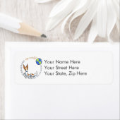 Étiquette Mon monde Rat Blanc Rouge Terrier (En situation)