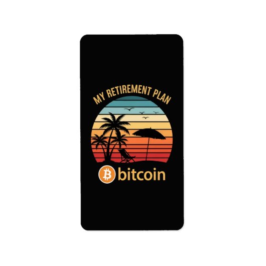 Étiquette Mon Plan De Retraite Bitcoin Plage Coucher De Sole (Devant)