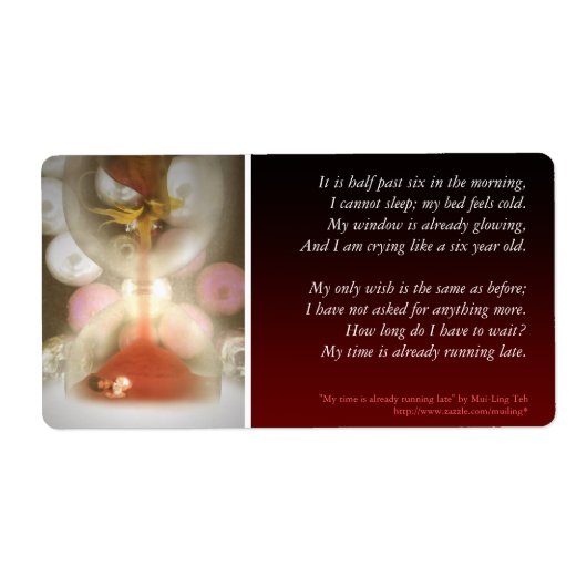 Étiquette Mon temps est déjà en retard (Devant)