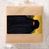 Étiquette Mona Lisa cachée derrière la burqa (En situation)