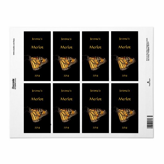 Étiquette Monarch Butterfly (Feuille entière)