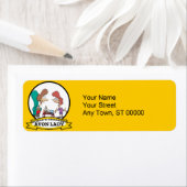 ÉTIQUETTE MONDE LE PLUS GRAND AVON LADY WOMEN CARTOON (En situation)