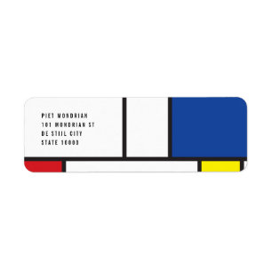 Étiquette Mondrial Minimaliste Géométrique De Stijl Art Mode
