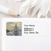 Étiquette Monet Sailboat Français Impressionnisme Art classi (En situation)