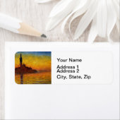 Étiquette Monet Sunset Venise Coloré Impressionnisme Art (En situation)