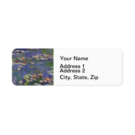 Étiquette Monet Water Lilies Chef-d'oeuvre Peinture (Devant)