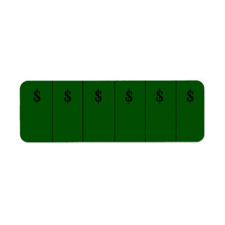 Étiquette Money Sign on Green extra petit autocollant TAB
