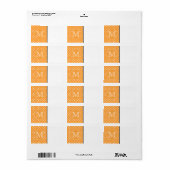 Étiquette Mongram de Custom. Orange et blanc Polka Dot. (Feuille entière)