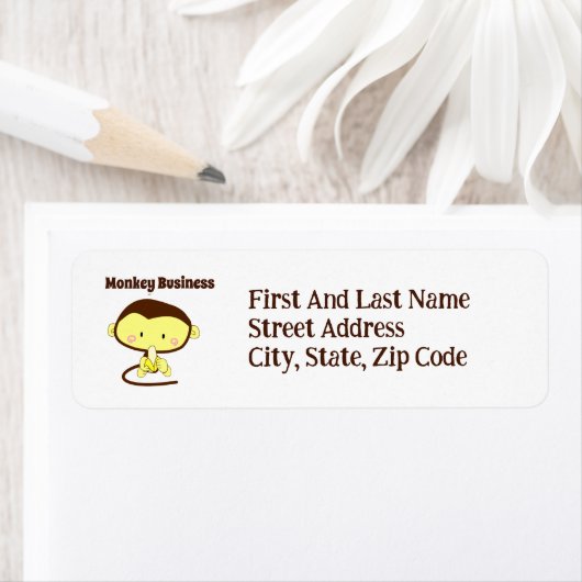 Étiquette Monkey Business Drôle Cartoon Monkey Design (En situation)