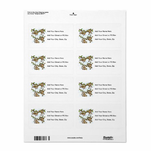 Étiquette Monkey Shine (Feuille entière)