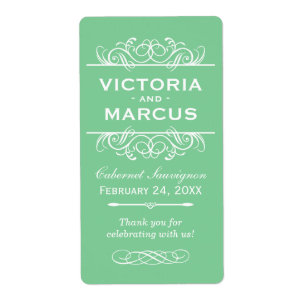 Étiquette Monnaie Mariage Bouteille Monogramme Favoriser les