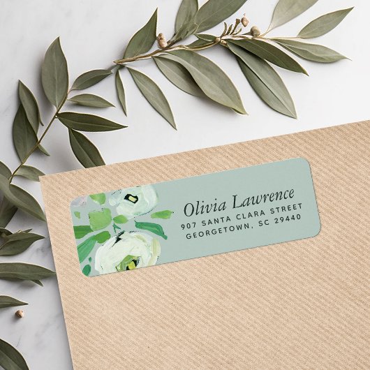 Étiquette Monnaie Rustique Abstraite Floral Retourner l'adre