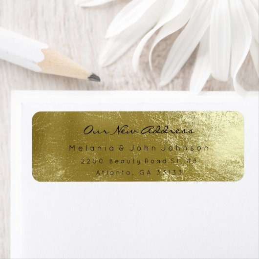 Étiquette Monnaie Vert Sage Vert Vert Blanc Nouveau Adress R (En situation)